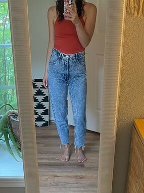 Jordache Acid Wash Blue Mom Jeans